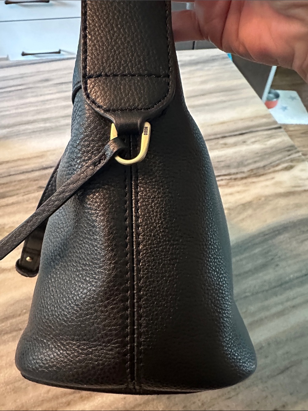 NWOT -HOBO INTERNATIONAL PEBBLE GREEN LEATHER CROSSBODY - Picture 2 of 6